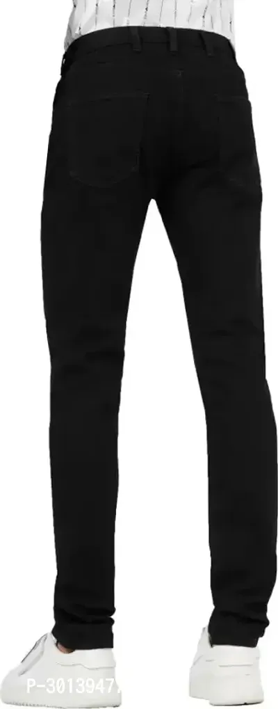 Stylish Black Denim Distress Mid-Rise Jeans For Men-thumb2