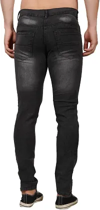 Stylish Grey Cotton Blend Mid-Rise Jeans For Men-thumb1