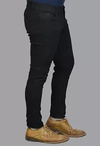 Stylish Black Denim Mid-Rise Jeans For Men-thumb2