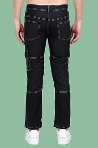 Comfortable Black Denim Mid-Rise Jeans For Men-thumb1