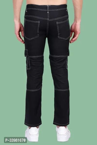 Comfortable Black Denim Mid-Rise Jeans For Men-thumb2