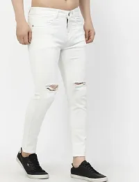 Stylish White Denim Mid-Rise Jeans For Men-thumb1