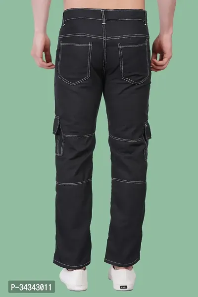 Elegant Black Denim Solid Jeans For Men And Boys-thumb2