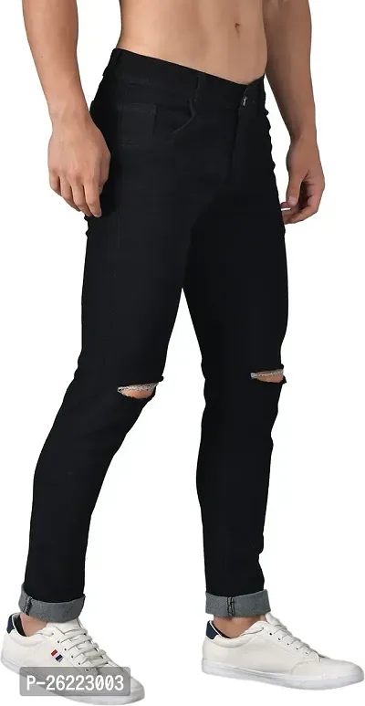 Stylish Denim Lycra Blend Mid-Rise Jeans For Men-thumb3