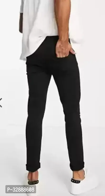 Stylish Black Denim Mid-Rise Jeans For Men-thumb2