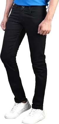 Stylish Satin Blend Mid-Rise Jeans For Men-thumb3