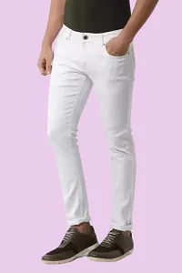 Stylish White Denim Mid-Rise Jeans For Men-thumb3