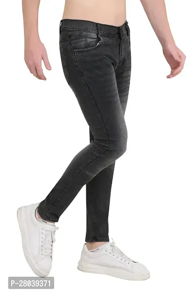 Stylish Black Cotton Blend Mid-Rise Jeans For Men-thumb3