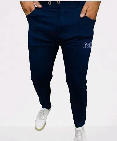 Stylish Lycra Blend Regular Track Pants for Men