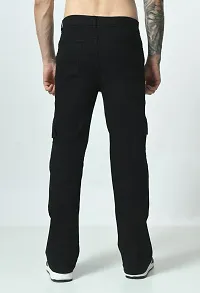 Stylish Black Denim Solid Mid-Rise Jeans For Men-thumb1