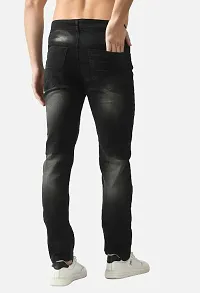 Stylish Dark Grey Cotton Blend Mid-Rise Jeans For Men-thumb1