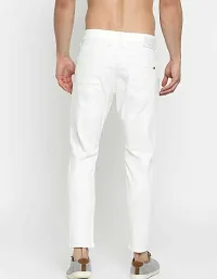 Reliable White Cotton Blend Mid-Rise Jeans For Men-thumb1