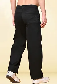 Elegant Black Denim Solid Jeans For Men-thumb1