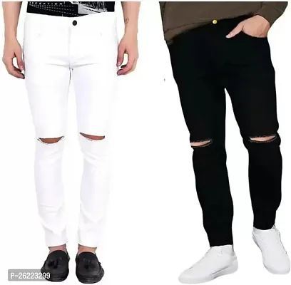 Stylish Denim Mid-Rise Jeans For Men Pack Of 2-thumb0