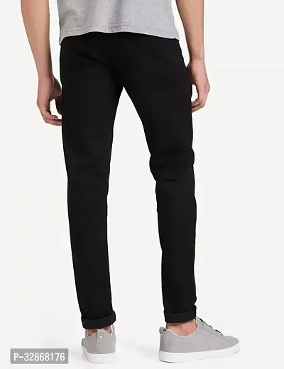 Stylish Denim Black Solid Mid-Rise Jeans For Men-thumb2