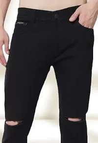 Stylish Black Denim Mid-Rise Jeans For Men-thumb3