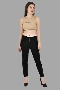 Linaria Women's Black Stretchable Slim fit Denim Jeans-thumb1