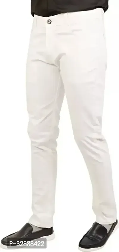 Stylish White Denim Mid-Rise Jeans For Men-thumb0