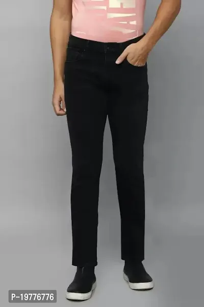 Reliable Black Cotton Blend Low-Rise Jeans For Men-thumb0