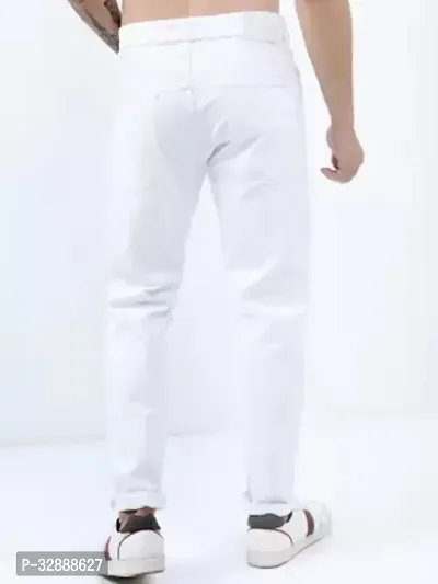 Stylish White Denim Mid-Rise Jeans For Men-thumb2