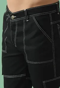 Elegant Black Denim Solid Jeans For Men And Boys-thumb2