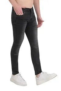 Stylish Black Cotton Blend Mid-Rise Jeans For Men-thumb2