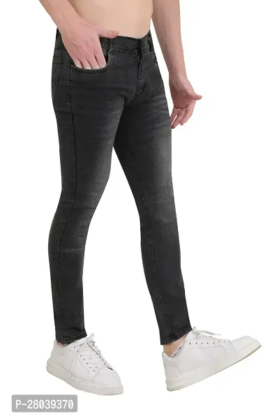 Stylish Black Cotton Blend Mid-Rise Jeans For Men-thumb3