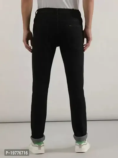 Reliable Black Cotton Blend Mid-Rise Jeans For Men-thumb2