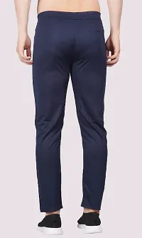 Stylish Blue Lycra Blend Regular Track Pants for Men-thumb1