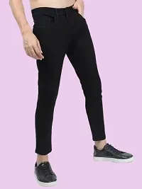 Stylish Black Denim Mid-Rise Jeans For Men-thumb4