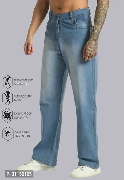 Stylish Blue Cotton Blend Mid-Rise Jeans For Men-thumb0