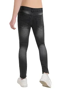 Stylish Black Cotton Blend Mid-Rise Jeans For Men-thumb1