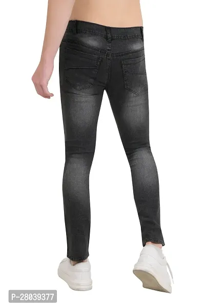 Stylish Black Cotton Blend Mid-Rise Jeans For Men-thumb2