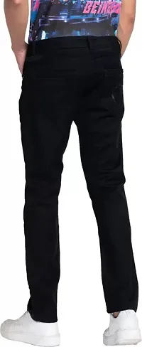 Stylish Black Denim Mid-Rise Jeans For Men-thumb1