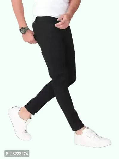 Stylish Cotton Blend Mid-Rise Jeans For Men-thumb3