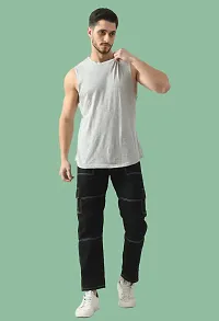 Comfortable Black Denim Mid-Rise Jeans For Men-thumb2