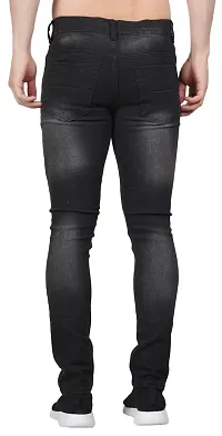 Stylish Black Cotton Blend Mid-Rise Jeans For Men-thumb1