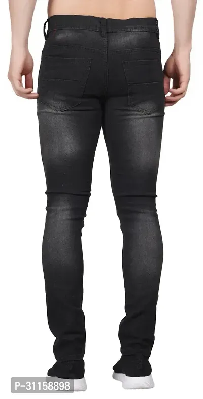 Stylish Black Cotton Blend Mid-Rise Jeans For Men-thumb2