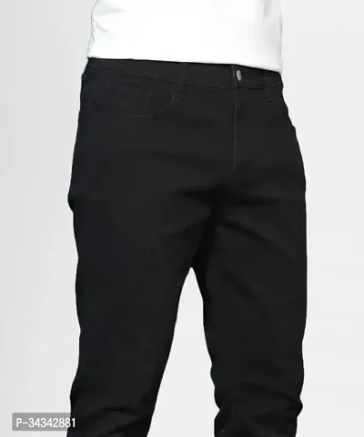 Elegant Black Denim Solid Jeans For Men And Boys-thumb3