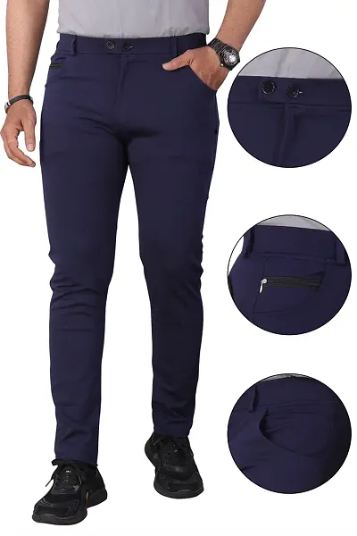 Jeanberry  Comfortable Polyester Regular Track Pants For Men