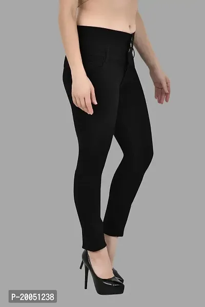 Linaria Women's Black Stretchable Slim fit Denim Jeans-thumb3