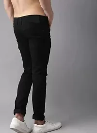 Stylish Black Denim Mid-Rise Jeans For Men-thumb1