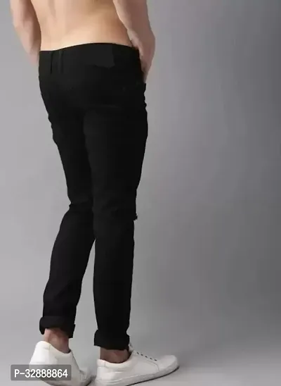 Stylish Black Denim Mid-Rise Jeans For Men-thumb2