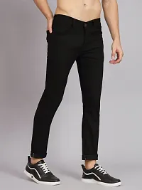 Stylish Black Denim Mid-Rise Jeans For Men-thumb2