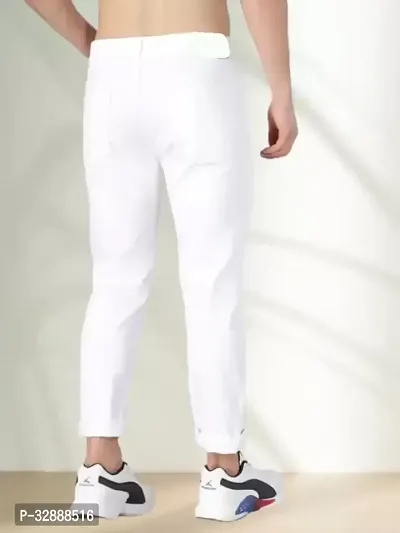 Stylish White Denim Mid-Rise Jeans For Men-thumb2