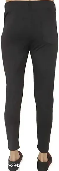 Stylish Black Polyester Spandex Solid Track Pant For Men-thumb2