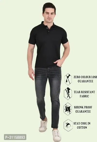 Stylish Black Cotton Blend Mid-Rise Jeans For Men-thumb3