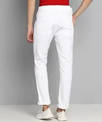 Stylish White Denim Solid Mid-Rise Jeans For Men-thumb1