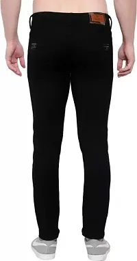 Stylish Black Denim Solid Mid-Rise Jeans For Men-thumb1