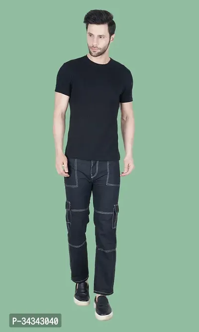 Elegant Black Denim Solid Jeans For Men And Boys-thumb3